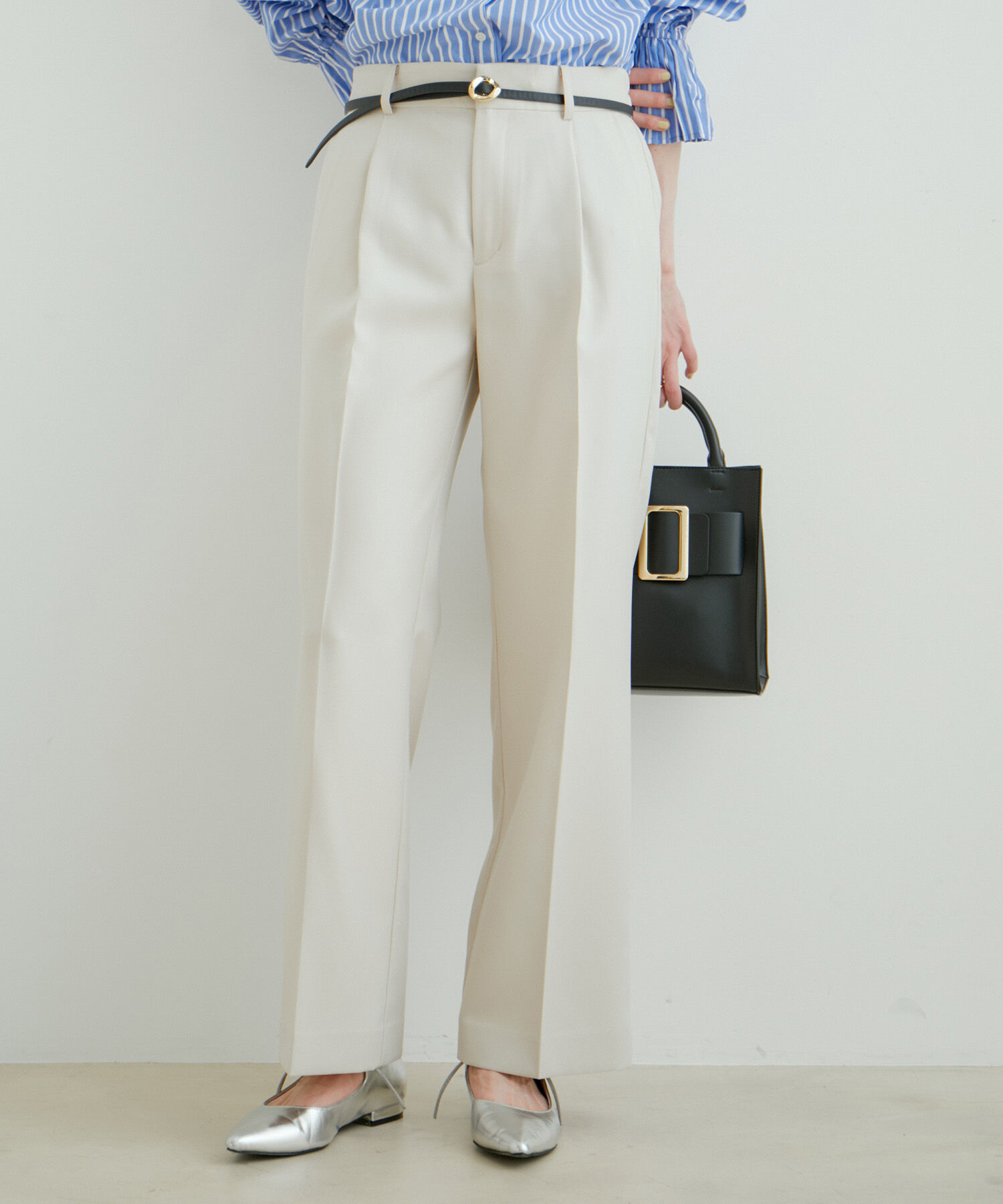 VIS「美HITワンタックストレートパンツ【洗える】」|スラックス|