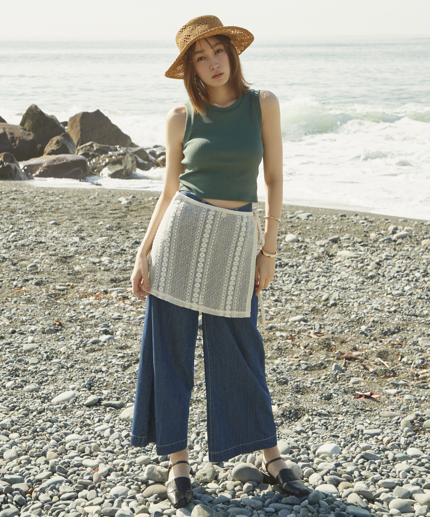 VIS「トライアングルメッシュ雑材ハット」|ハット|