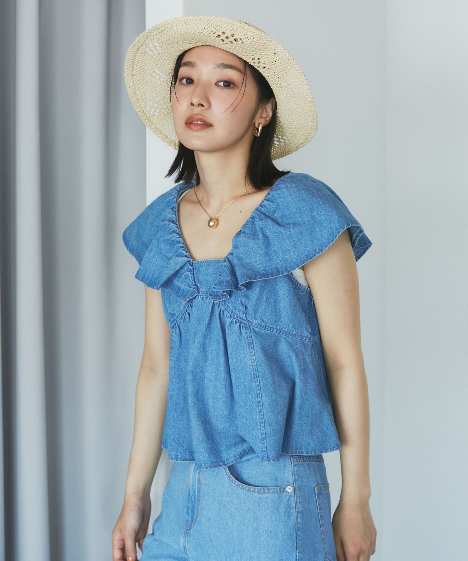 VIS「トライアングルメッシュ雑材ハット」|ハット|