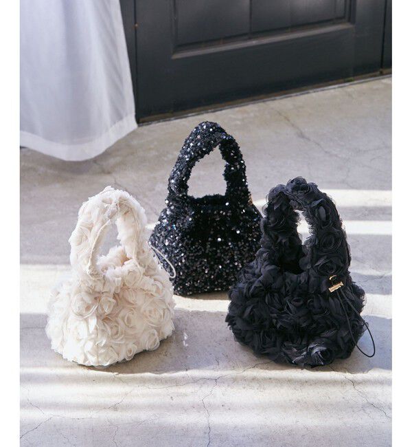 VIS「ローズ&スパンコールドロストバッグ」|ハンドバッグ|