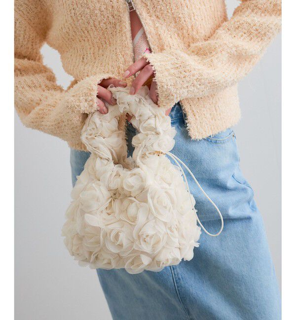 VIS「ローズ&スパンコールドロストバッグ」|ハンドバッグ|