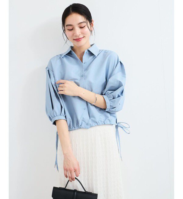 VIS「ドロストボリュームスリーブシャツ（レース・無地）」|シャツ・ブラウス|