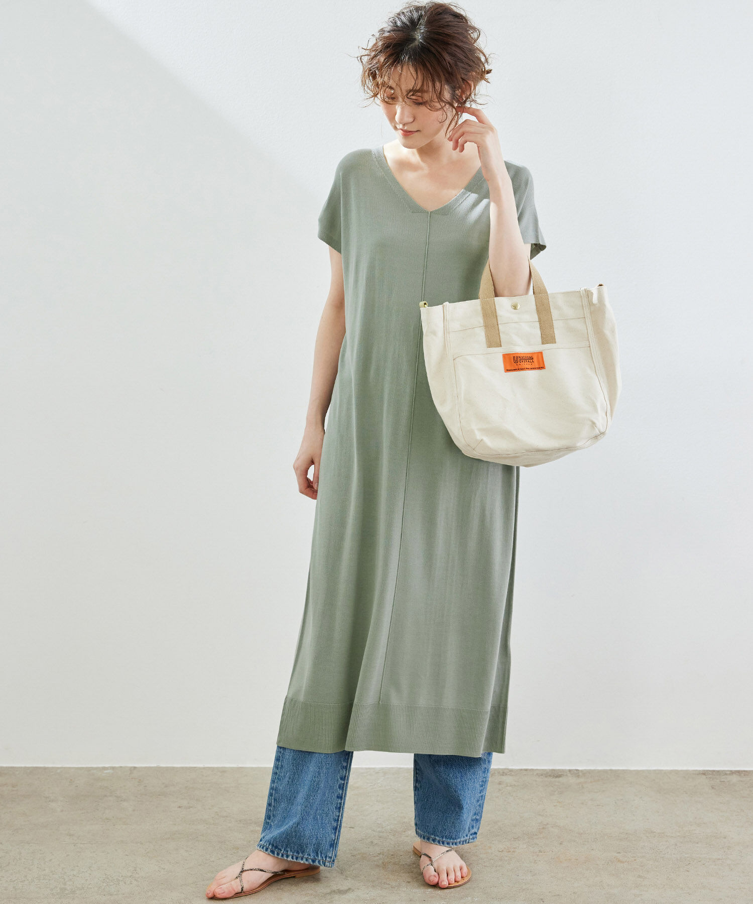 Rope&rsquo;Picnic「接触冷感・UVカット/Smart Ice/センターシームニットワンピース」|ワンピース|