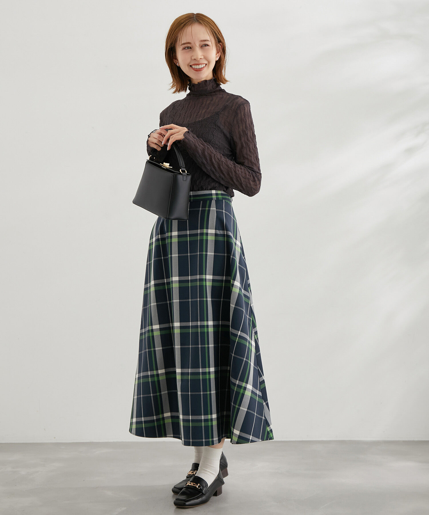 Rope&rsquo;Picnic「チェックボリュームスカート」|スカート|