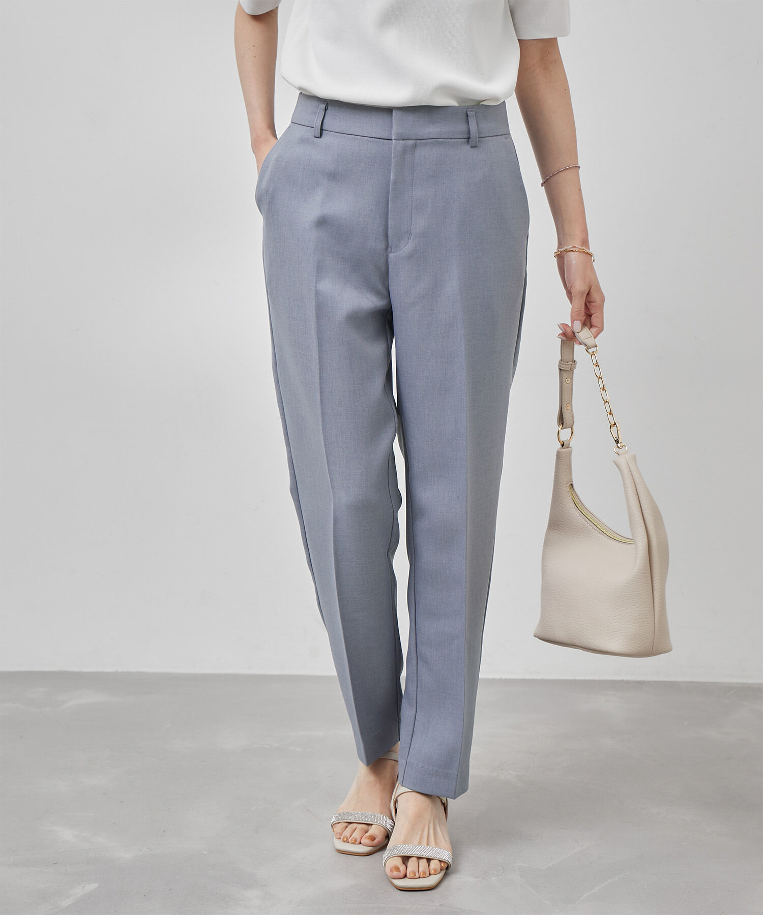 Rope&rsquo;Picnic「Powder Twill Stretch テーパードパンツ」|その他|ブルー(44)