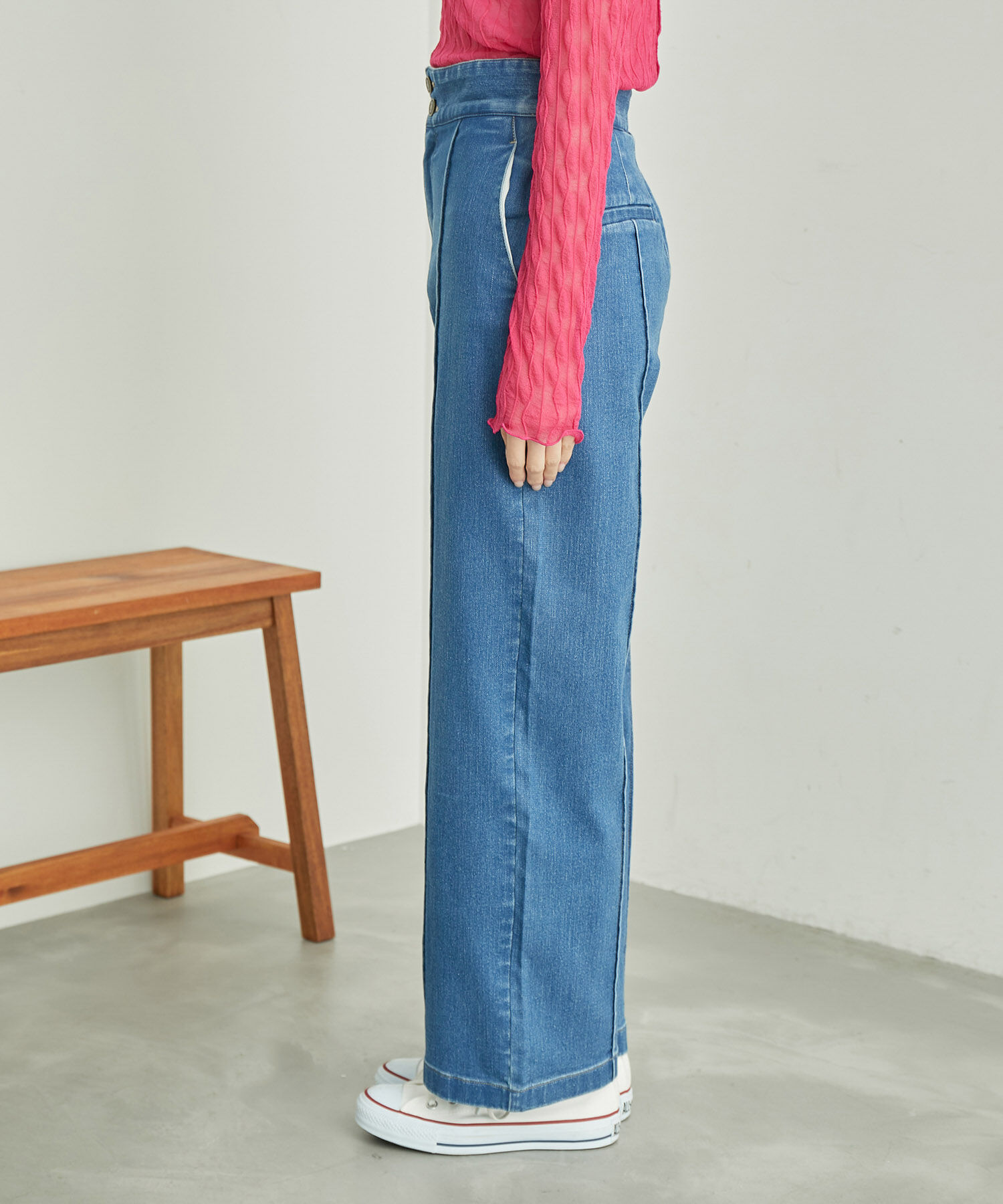 Rope&rsquo;Picnic「【CM着用商品】ウエストシェイプストレートワイドデニム」|デニム|
