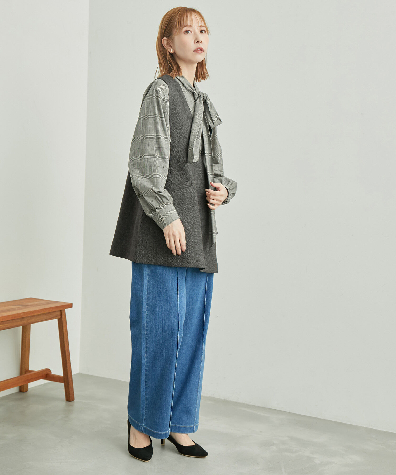 Rope&rsquo;Picnic「セットアップ対応/スリートーンツイードベスト」|ベスト・ジレ|