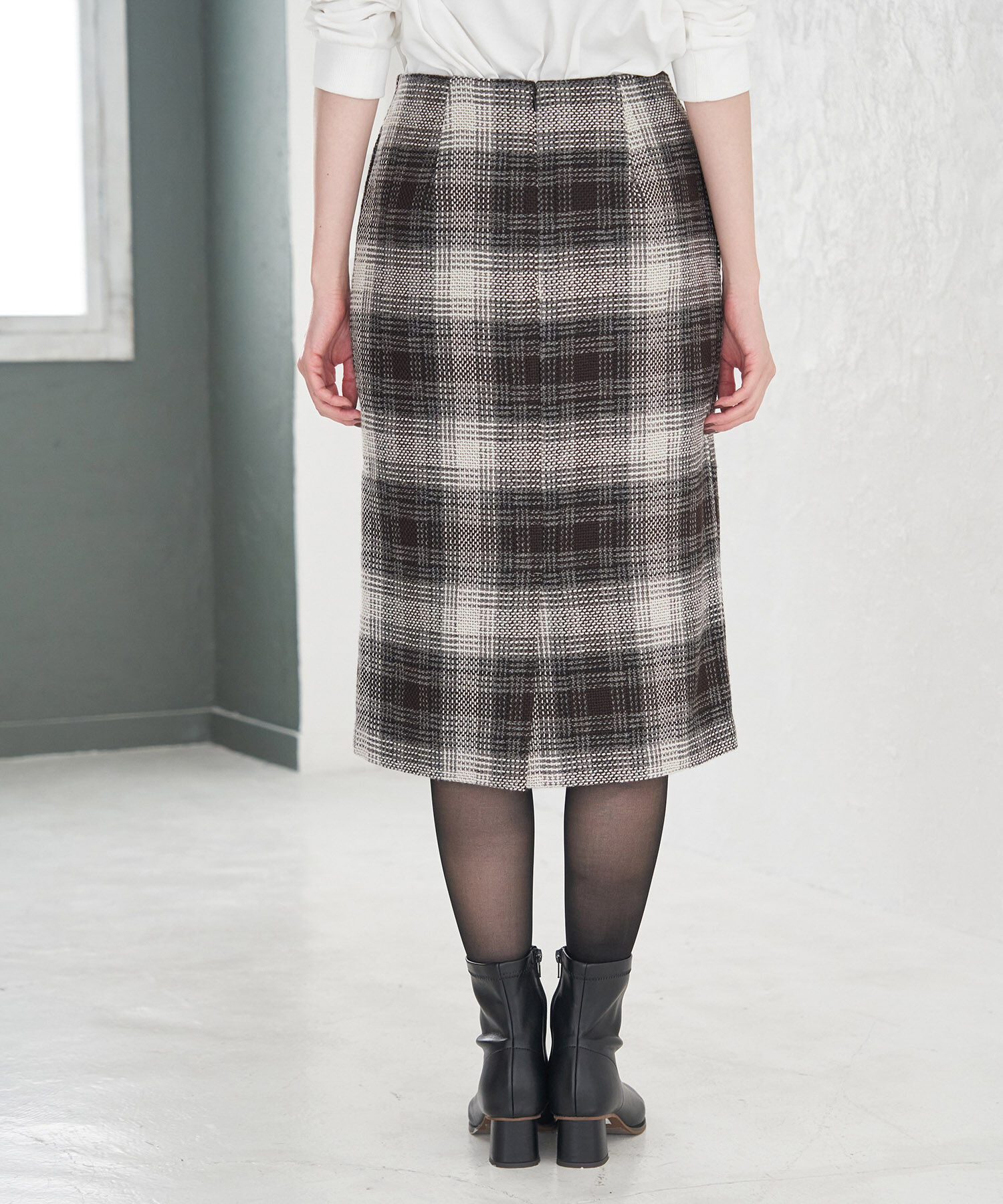 Rope&rsquo;Picnic「【WEB限定】ツイードチェックアイラインスカート」|スカート|