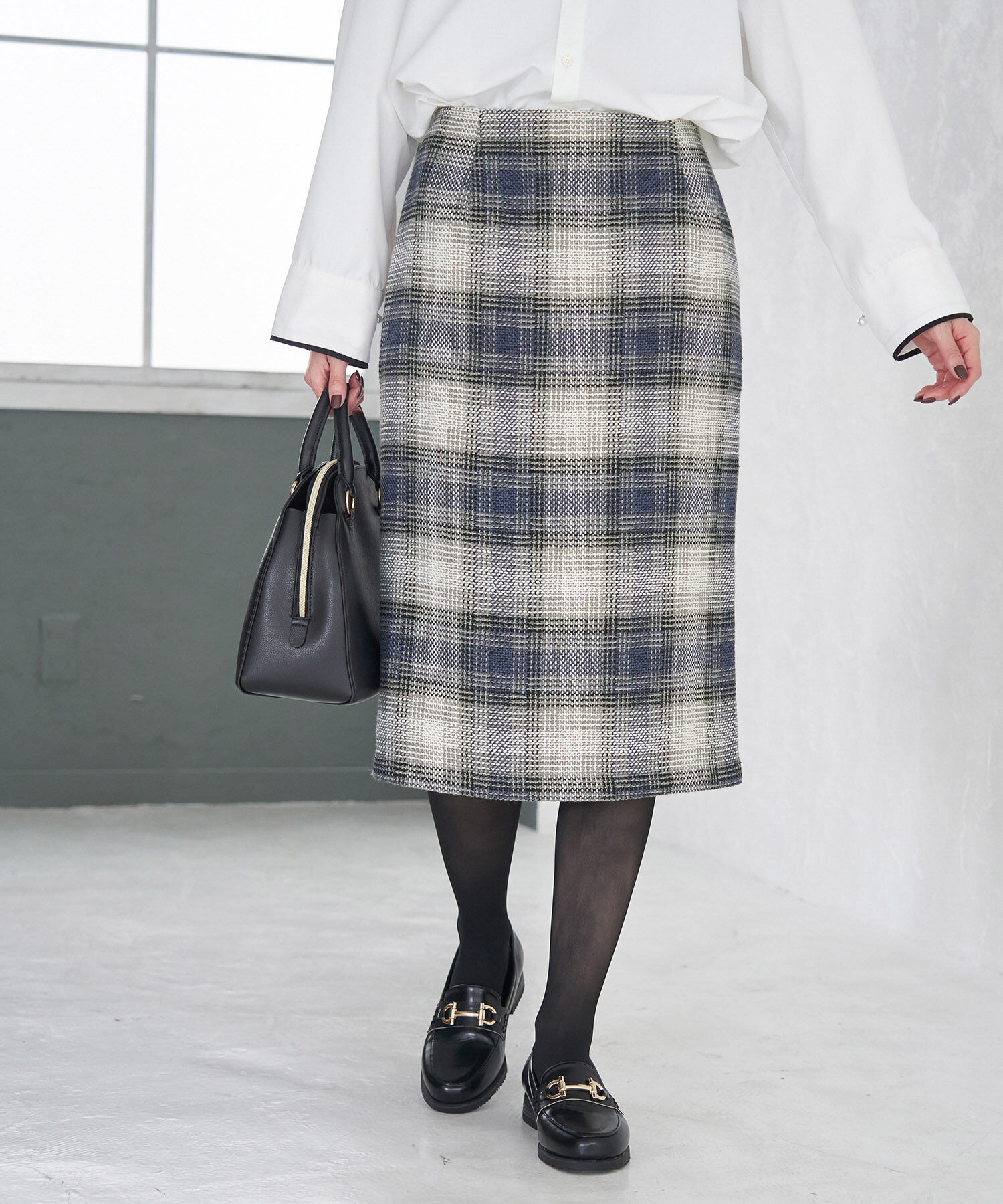 Rope&rsquo;Picnic「【WEB限定】ツイードチェックアイラインスカート」|スカート|