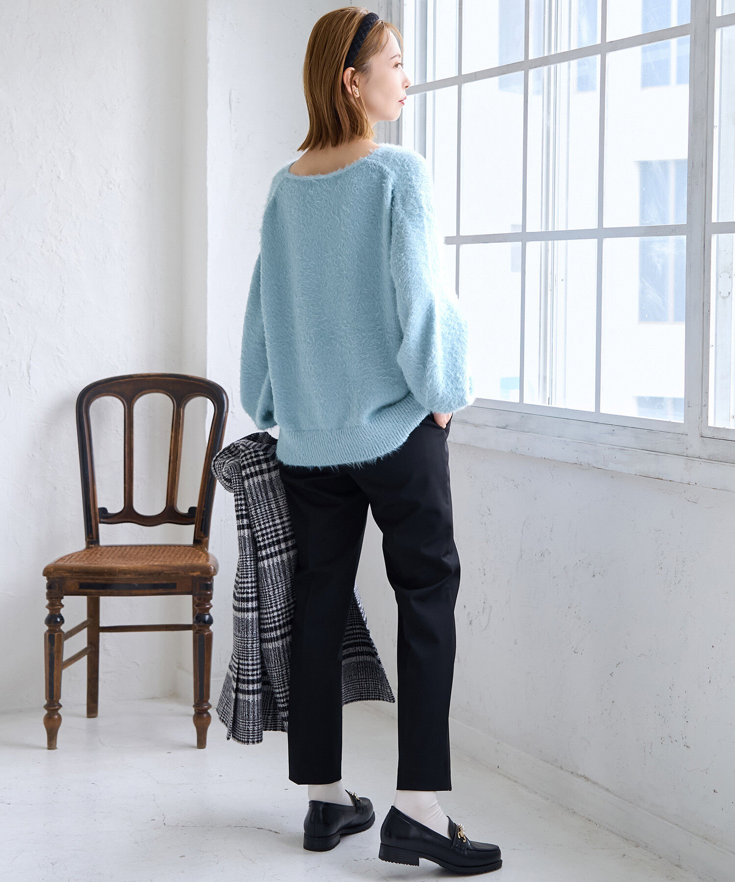 Rope&rsquo;Picnic「シャギーVネックニットプルオーバー」|ニット・セーター|