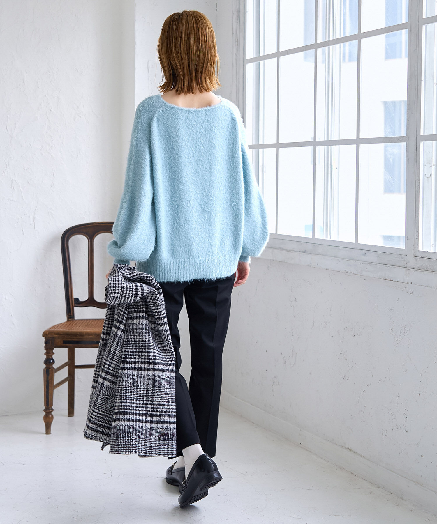 Rope&rsquo;Picnic「シャギーVネックニットプルオーバー」|ニット・セーター|