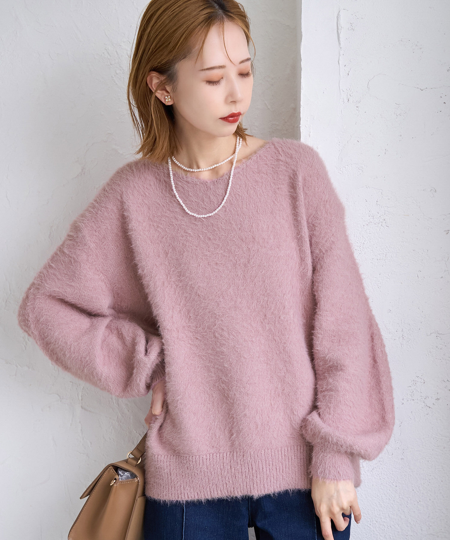 Rope&rsquo;Picnic「シャギーVネックニットプルオーバー」|ニット・セーター|