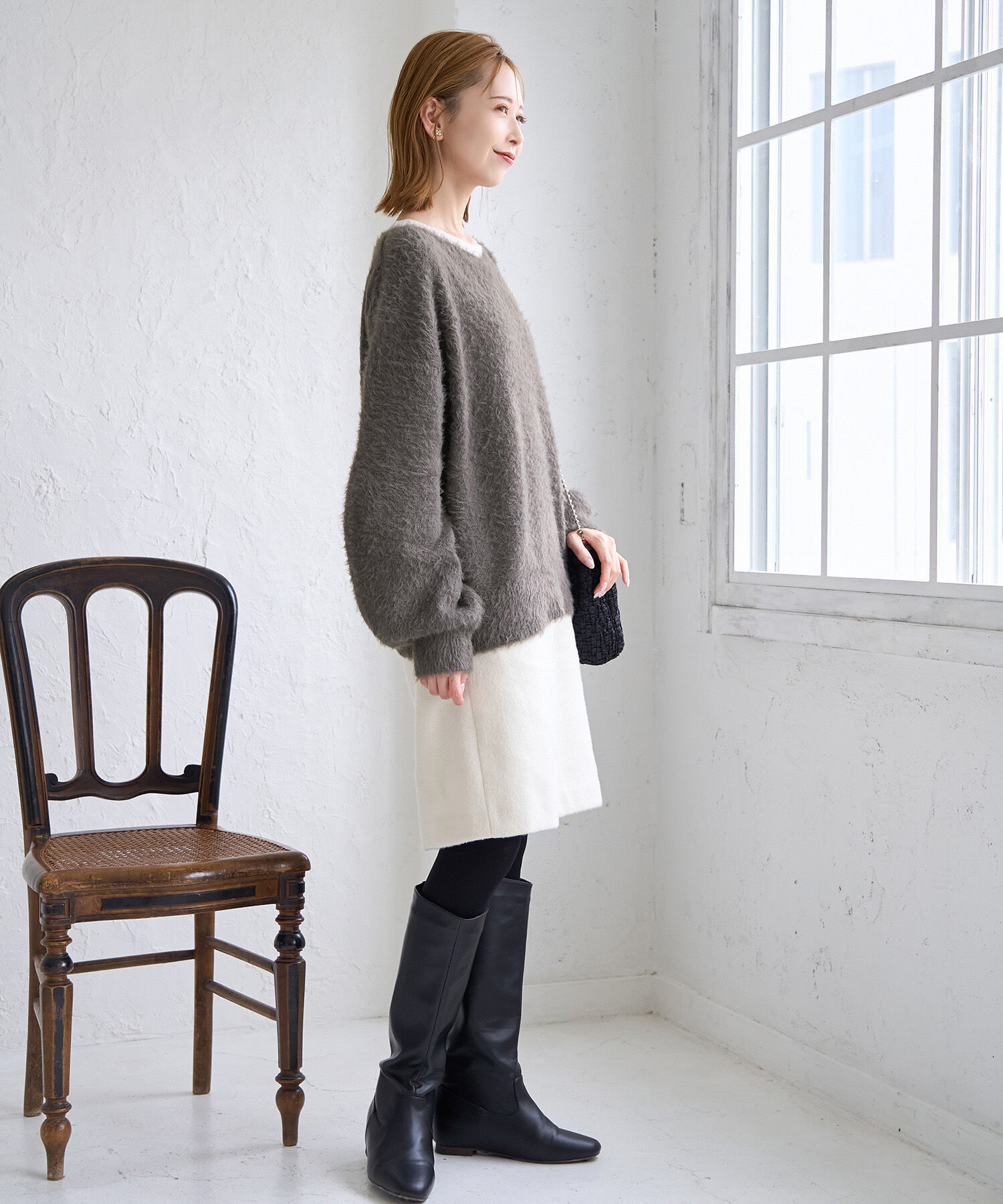 Rope&rsquo;Picnic「シャギーVネックニットプルオーバー」|ニット・セーター|