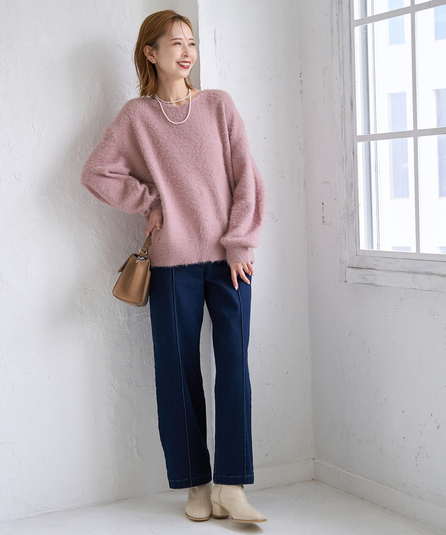 Rope&rsquo;Picnic「シャギーVネックニットプルオーバー」|ニット・セーター|