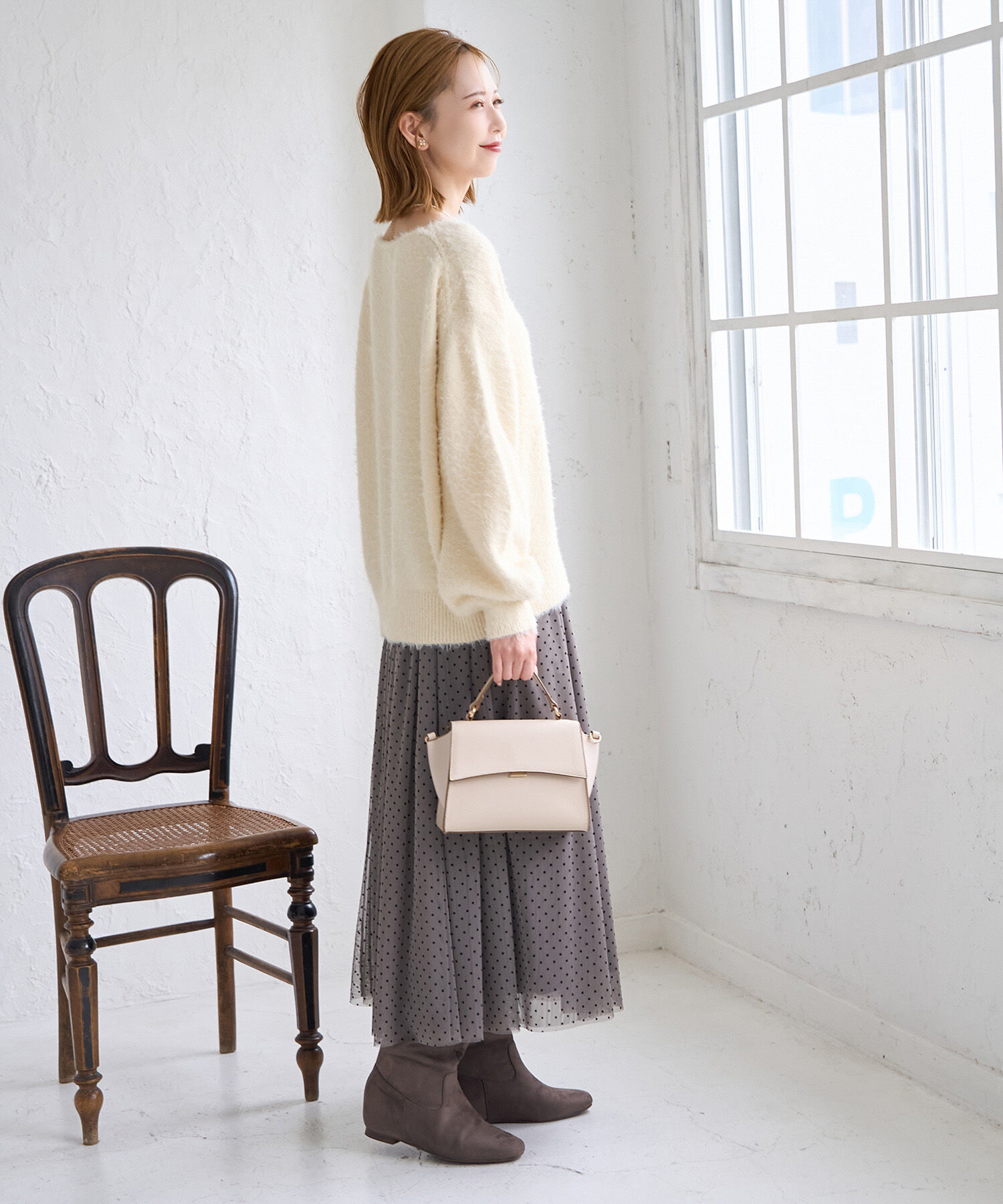 Rope&rsquo;Picnic「シャギーVネックニットプルオーバー」|ニット・セーター|