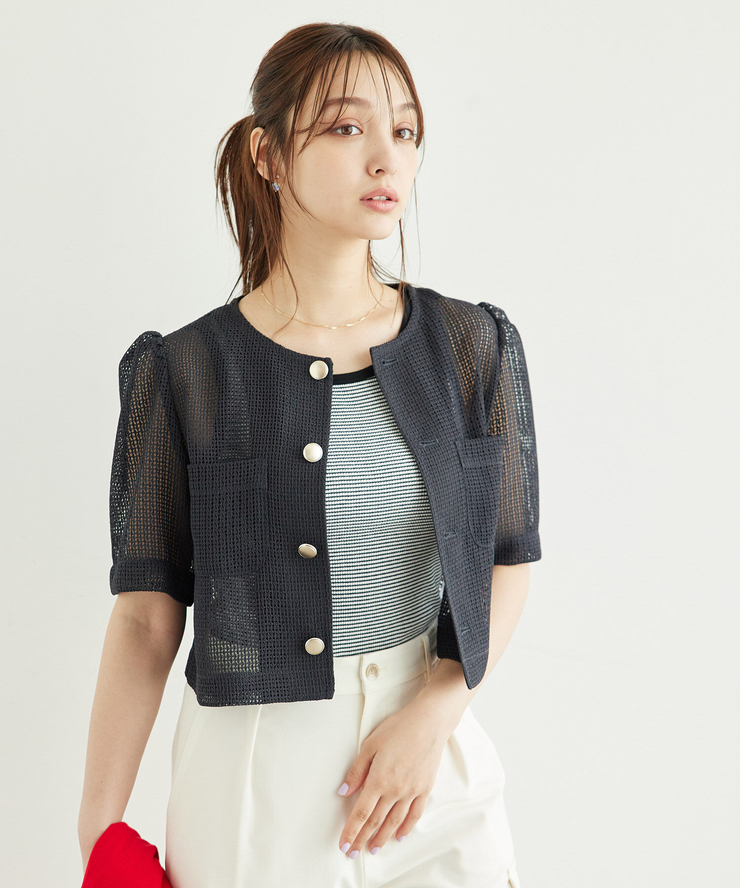 Rope&rsquo;Picnic「【ご好評につき追加生産】カーディジャケット」|ノーカラージャケット|