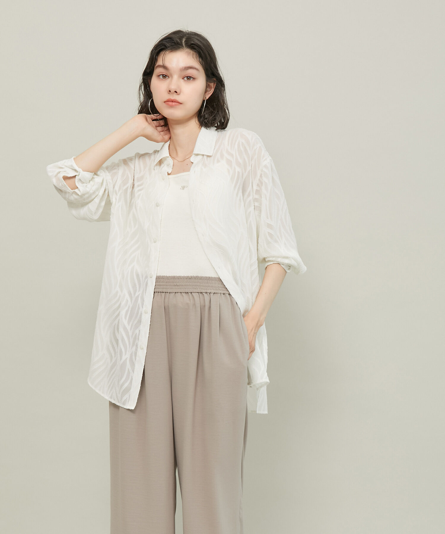 ROPE' PICNIC R「ロゴ刺繍入りカップ付きキャミソール」|キャミソール|