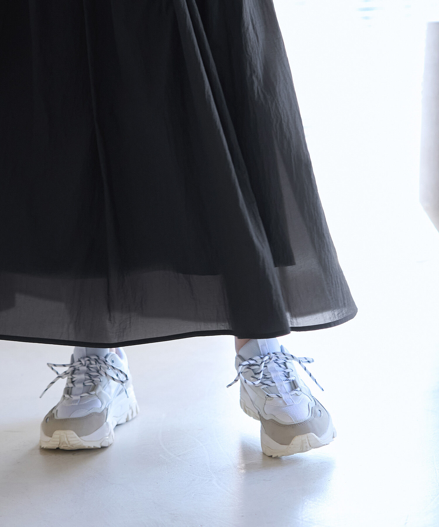 Rope&rsquo;Picnic「シアーナイロンギャザースカート」|スカート|