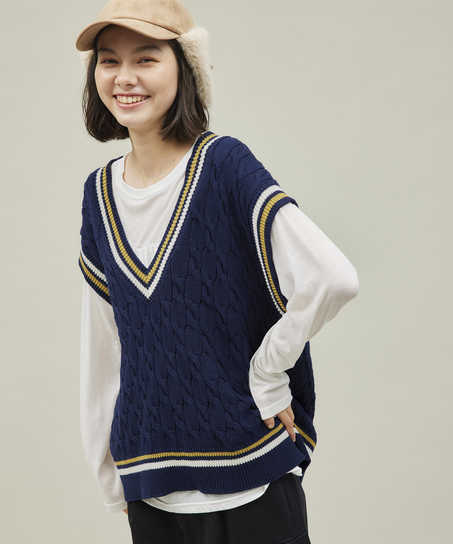 ROPE' PICNIC R「チルデンニットベスト」|ベスト・ジレ|ネイビー(40)