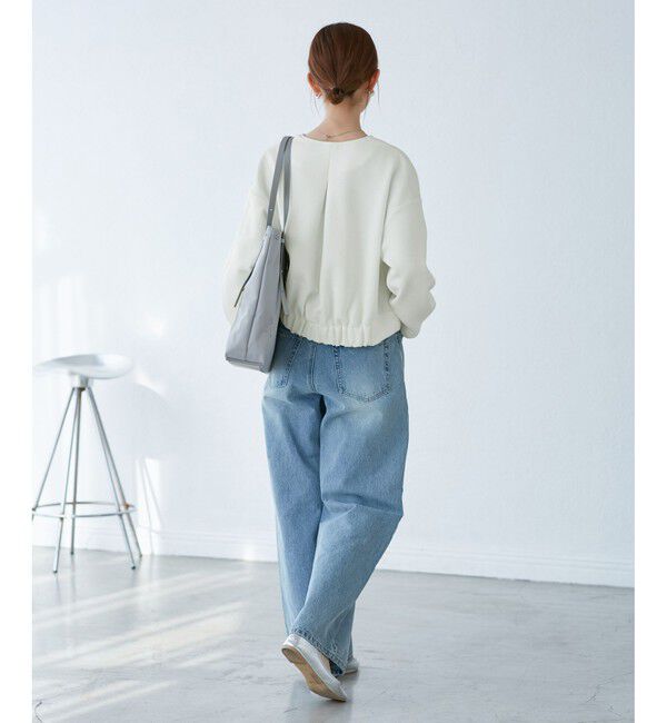 Rope&rsquo;Picnic「幾何柄ジャガードショート丈ブルゾン」|ブルゾン・スタジャン|