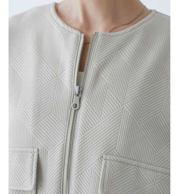 Rope&rsquo;Picnic「幾何柄ジャガードショート丈ブルゾン」|ブルゾン・スタジャン|