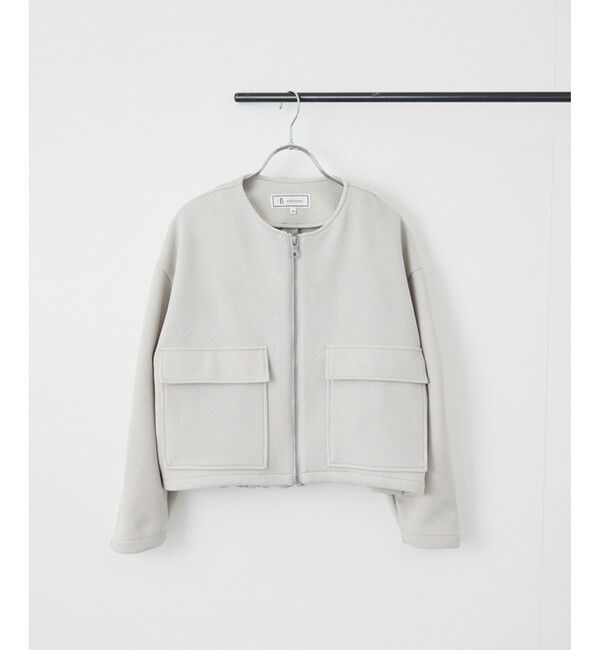 Rope&rsquo;Picnic「幾何柄ジャガードショート丈ブルゾン」|ブルゾン・スタジャン|