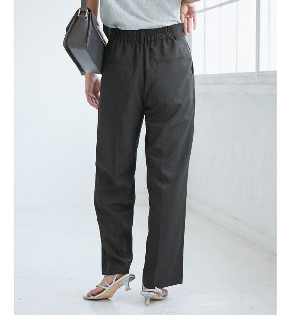 Rope&rsquo;Picnic「【UVカット・速乾】【リネンライク・シリーズ】ピンタックワイドスラックスパンツ/セットアップ対応」|チノ|