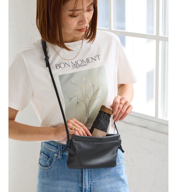 ROPE PICNIC PASSAGE「【Wpc.】【晴雨兼用・完全遮光】ノーブルベーシック折りたたみ日傘 収納バッグ付」|傘|ブラック(01)