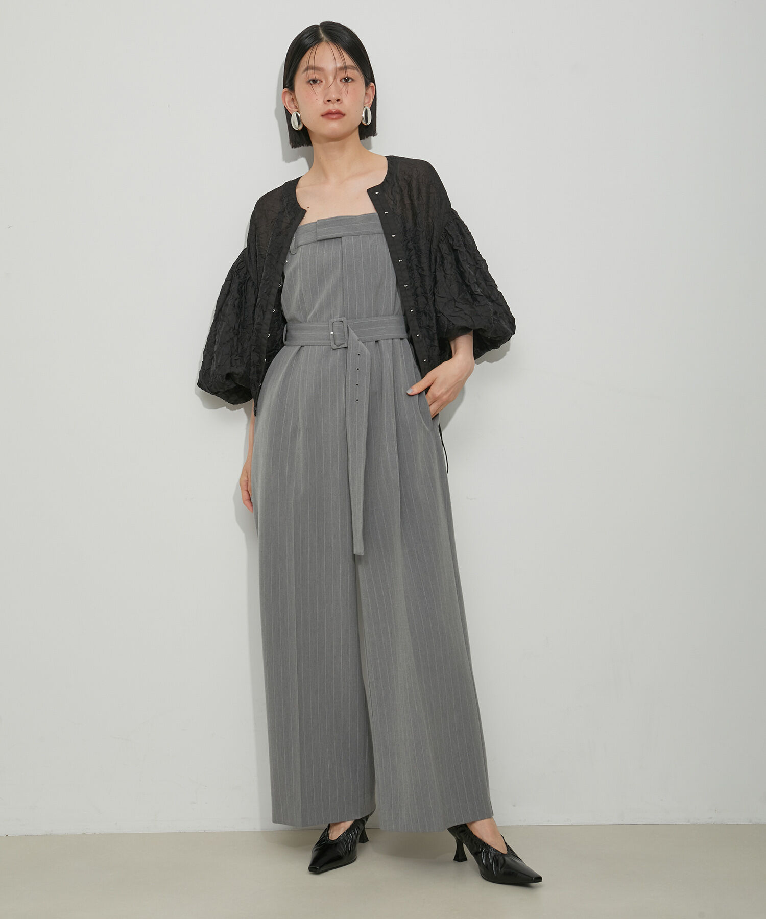 ADAM ET ROPE'「シアーホックブラウス」|シャツ・ブラウス|