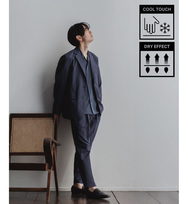 ADAM ET ROPE'「接触冷感【RIRANCHA】セットアップ / テーラードジャケット & スラックス」|スーツ|ネイビー系(41)