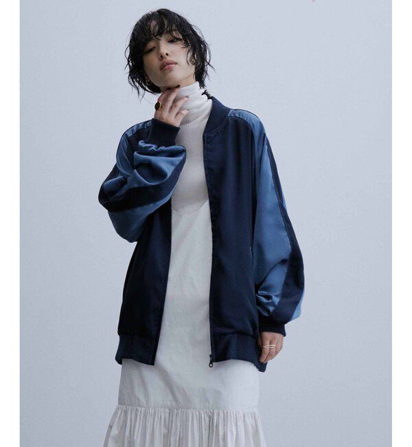 ADAM ET ROPE'「【WEB限定】スカジャン "EUPHORIA" 刺繍 ジャケット / ジップブルゾン / ロングシーズン着用可」|その他|ネイビー(40)