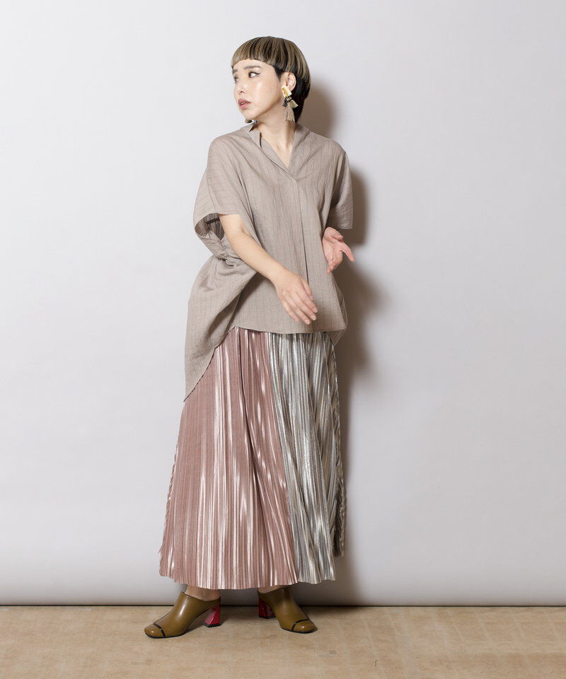  「切替ランダムプリーツスカート」|スカート|