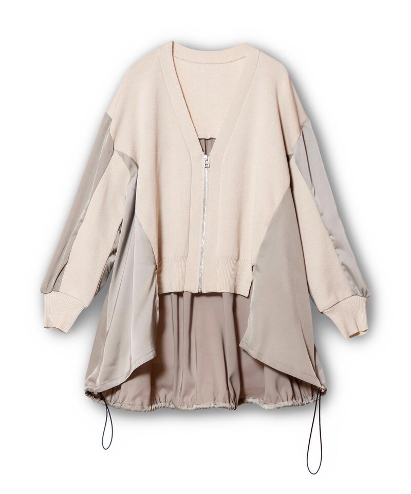  「バックロングジップニットカーディガン」|ニット・セーター|