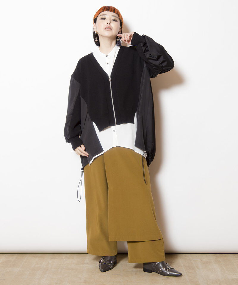  「バックロングジップニットカーディガン」|ニット・セーター|