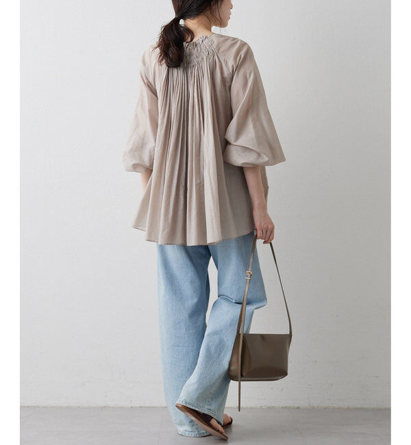  「シルクローンギャザーブラウス」|シャツ・ブラウス|