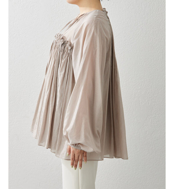  「シルクローンギャザーブラウス」|シャツ・ブラウス|