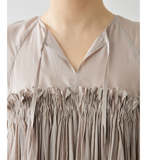  「シルクローンギャザーブラウス」|シャツ・ブラウス|