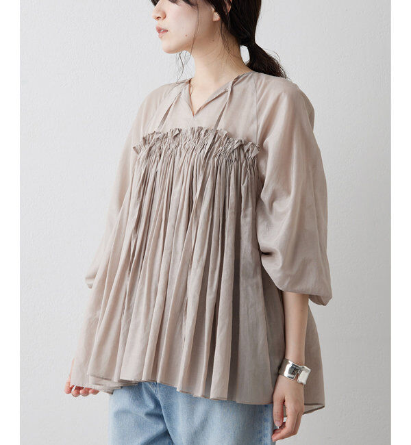  「シルクローンギャザーブラウス」|シャツ・ブラウス|