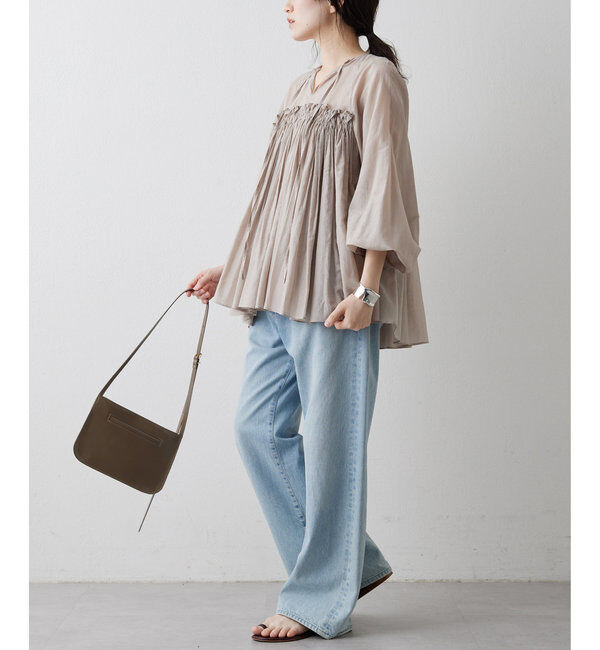  「シルクローンギャザーブラウス」|シャツ・ブラウス|