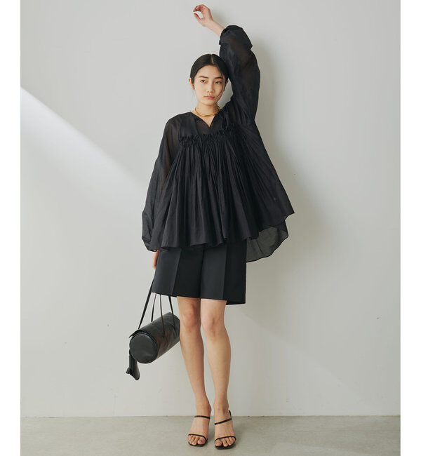  「シルクローンギャザーブラウス」|シャツ・ブラウス|