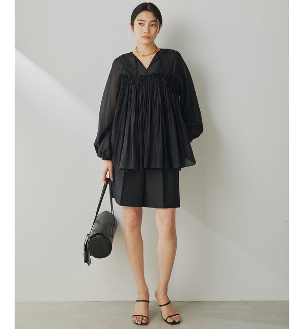  「シルクローンギャザーブラウス」|シャツ・ブラウス|