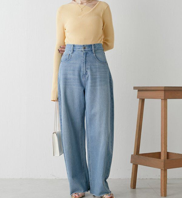  「デザインネックリブニット」|ニット・セーター|