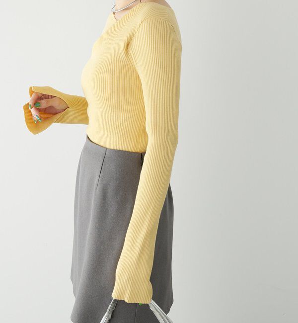  「デザインネックリブニット」|ニット・セーター|