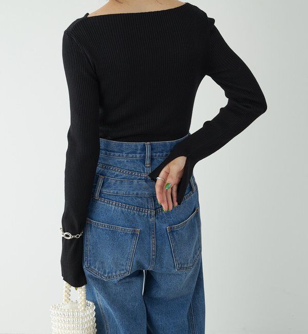  「デザインネックリブニット」|ニット・セーター|