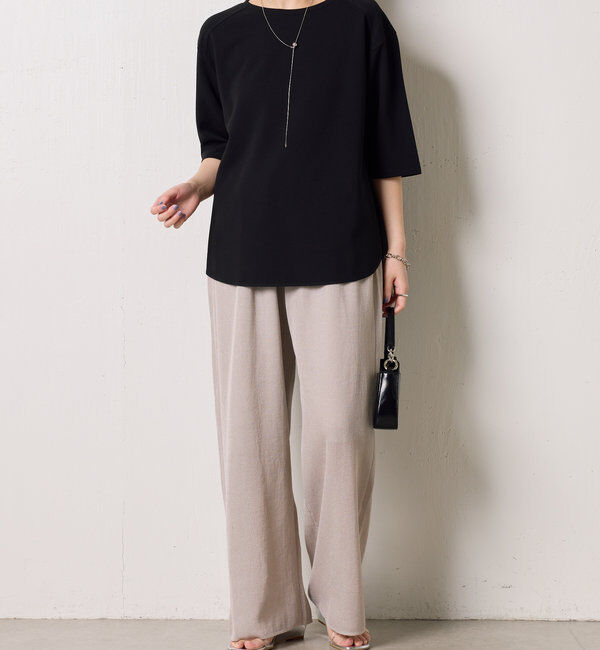  「ハーフスリーブジョーゼット半袖T」|Tシャツ・カットソー|