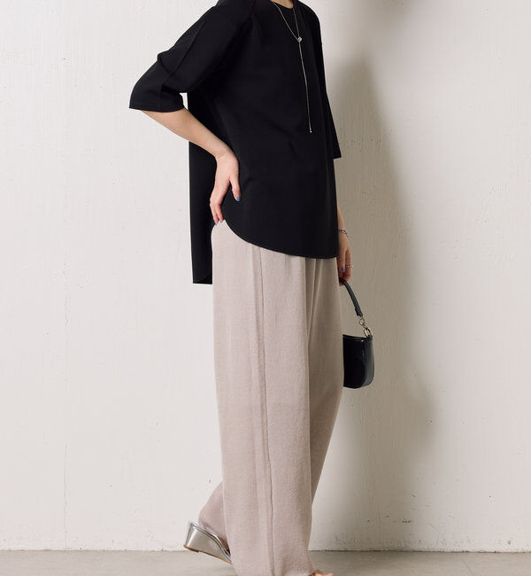  「ハーフスリーブジョーゼット半袖T」|Tシャツ・カットソー|