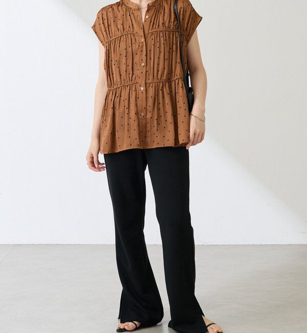  「サテンドットプリントブラウス」|シャツ・ブラウス|