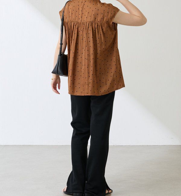  「サテンドットプリントブラウス」|シャツ・ブラウス|