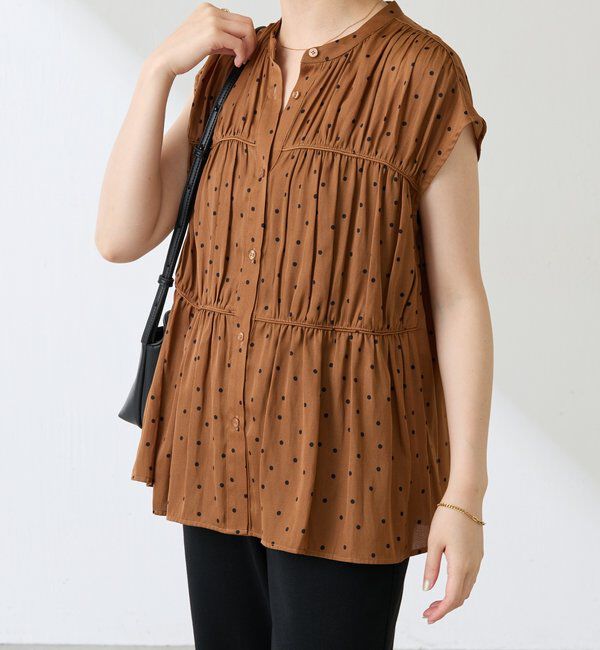  「サテンドットプリントブラウス」|シャツ・ブラウス|