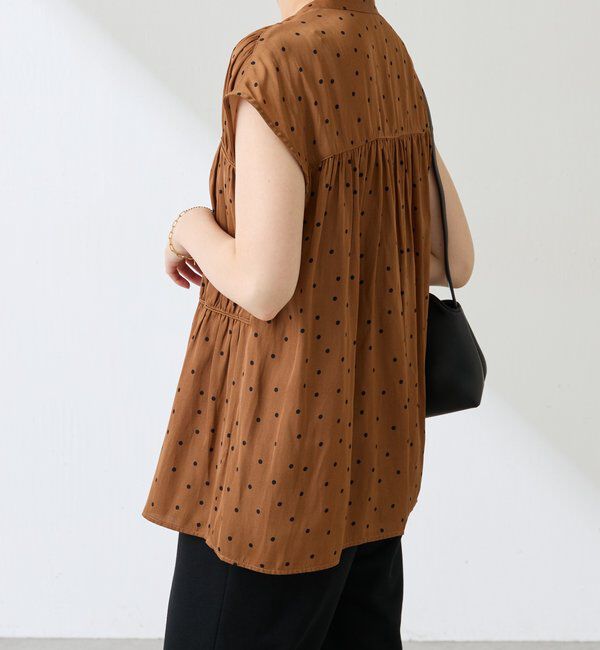  「サテンドットプリントブラウス」|シャツ・ブラウス|
